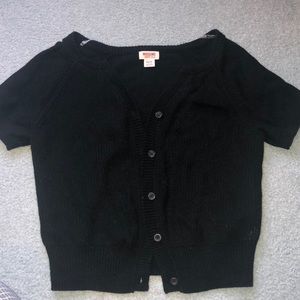 Short-Sleeved Black Cardigan